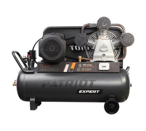 Компрессор Patriot KRX 950 L100 D, поршневой, ременной, масляный, 950 л/мин, 100 л, 10 бар, 5.5 кВт, 400 В 545302350