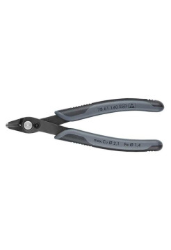 Бокорезы прецизионные KNIPEX Electronic Super Knips XL ESD, для кабельных стяжек, чернёные, 140 мм, 2-комп антистатические ручки KN-7861140ESD
