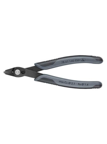 Бокорезы прецизионные KNIPEX Electronic Super Knips XL ESD, для кабельных стяжек, чернёные, 140 мм, 2-комп антистатические ручки KN-7861140ESD