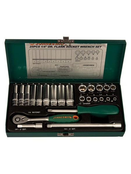Набор торцевых головок 1/4"DR 4-13 мм Jonnesway S04H2125S