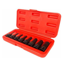 Набор ударных бит-головок 1/2" HEX H5-19 мм, длина 60 мм, в кейсе (8 предметов) JTC J408H