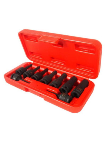 Набор ударных бит-головок 3/8" HEX H3-14 мм, длина 52 мм, в кейсе (9 предметов) JTC J309H