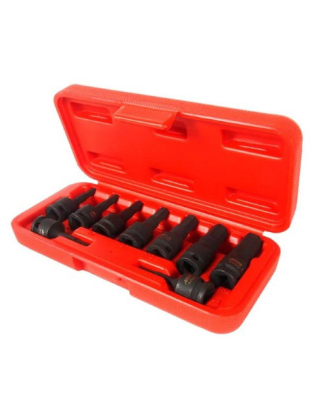 Набор ударных бит-головок 3/8" HEX H3-14 мм, длина 52 мм, в кейсе (9 предметов) JTC J309H