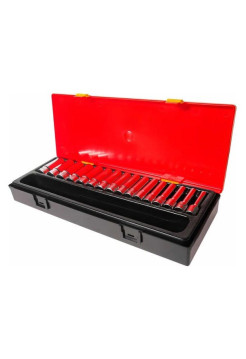 Набор шестигранных торцевых головок 3/8" 6-22мм в кейсе 16шт JTC-K3161