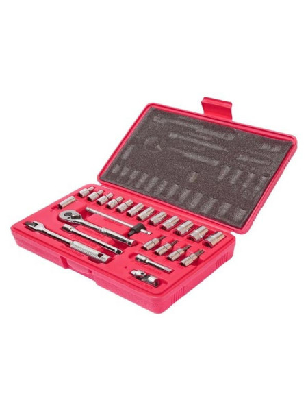 Набор шестигранных торцевых головок и насадок 1/4" 5/32"-1/2", Т20-Т40 в кейсе 23шт JTC-H223S