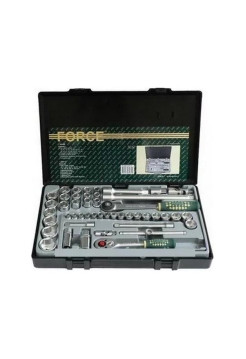 Набор комбинированных 6-ти гранных головок 1/2""10-32 мм и 3/8"6-22 мм с приспособлениями в кейсе FORCE 4234B+3251-5