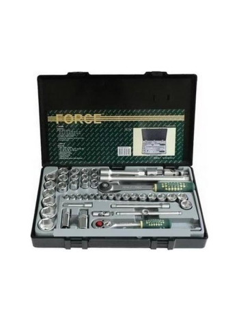 Набор комбинированных 6-ти гранных головок 1/2""10-32 мм и 3/8"6-22 мм с приспособлениями в кейсе FORCE 4234B+3251-5