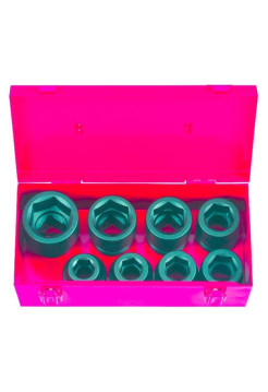 Набор ударных 6 гранных головок, 1", 22-46 мм, 8 шт., в металлическом кейсе FORCE 8083