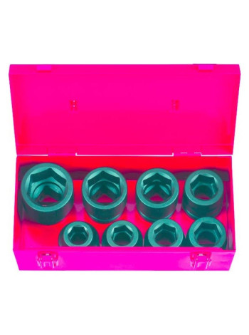 Набор ударных 6 гранных головок, 1", 22-46 мм, 8 шт., в металлическом кейсе FORCE 8083