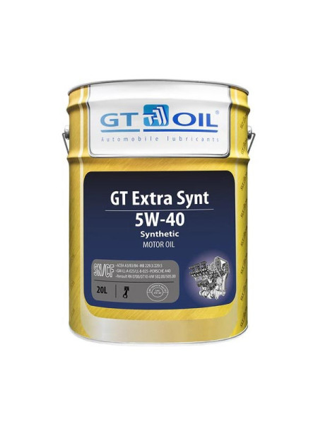 Масло Extra Synt, SAE 5W-40, API SN/CF, 20 л GT OIL 8809059407424