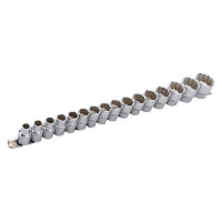 Набор головок 12-гранных торцевых на планке (16 пр; 1/2"; 10-32 мм) JTC T416M