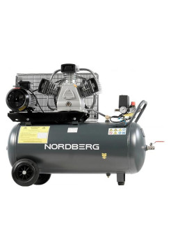 Компрессор поршневой с ременной передачей NORDBERG 380В, ресивер 100 л, 580 л/мин NCP100/580