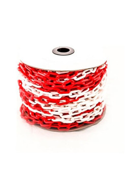 Пластиковая сигнальная цепь ТЕХНОЛОГИЯ красно-белая, 6 мм, бухта 50 м 00-00006448