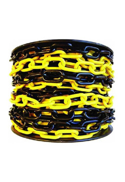 Пластиковая сигнальная цепь ТЕХНОЛОГИЯ черно-желтая, 8 мм, бухта 50 м 00-00000143