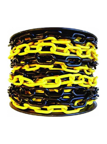 Пластиковая сигнальная цепь ТЕХНОЛОГИЯ черно-желтая, 8 мм, бухта 50 м 00-00000143