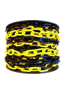 Пластиковая сигнальная цепь ТЕХНОЛОГИЯ черно-желтая, 6 мм, бухта 50 м 00-00008133