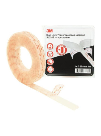 Многоразовая застежка 3М прозрачная, Dual Lock, 25 мм х 5 м 4687202874705