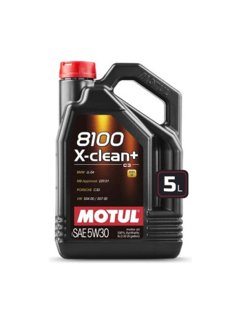Моторное масло MOTUL 8100 X-clean+ синтетическое, SAE 5W30, 5 л 111684
