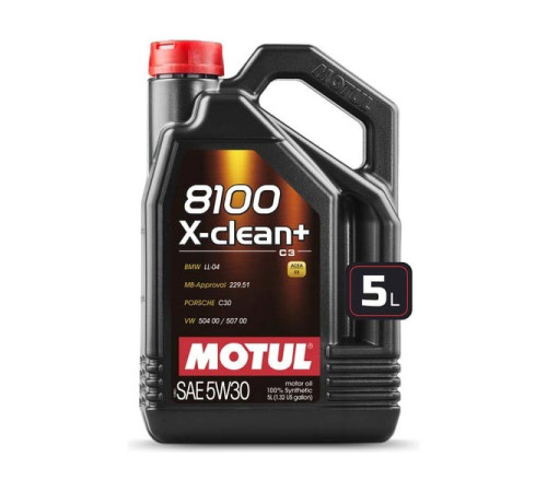 Моторное масло MOTUL 8100 X-clean+ синтетическое, SAE 5W30, 5 л 111684