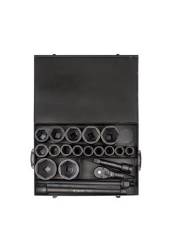 Набор ударных головок Airline 1" 90 мм, 27-80 мм, Т-вороток, трещотка, удлинитель, металлический кейс, 20 предметов ATAS068