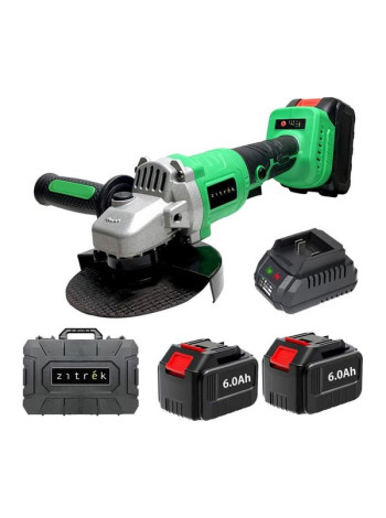 Углошлифовальная бесщеточная машина Zitrek AG 20 Pro (20В, Li-ion 2x6.0Ач, з/у, кейс) 063-4369