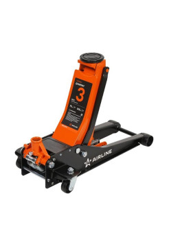 Домкрат подкатной Airline 3т INDUSTRY двухпоршневой низкопрофильный (MIN - 75 мм, MAX - 505 мм) AJ3FI500