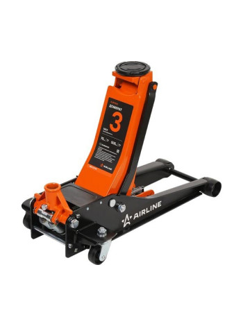 Домкрат подкатной Airline 3т INDUSTRY двухпоршневой низкопрофильный (MIN - 75 мм, MAX - 505 мм) AJ3FI500