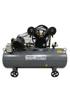 Компрессор поршневой KraftWell 10 бар, 300 л, 380В, сеть 380 В, произв-ть 670 л/мин., объем ресивера 300 л KRW-AC670-300L