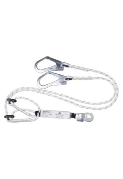 Строп двойной регулируемый канатный с амортизатором Delta Plus AN208R2AD цвет белый/чёрный, размер от 1.50 до 2 м AN218R2ADD