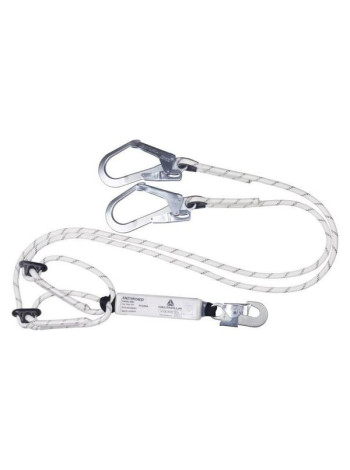 Строп двойной регулируемый канатный с амортизатором Delta Plus AN208R2AD цвет белый/чёрный, размер от 1.50 до 2 м AN218R2ADD