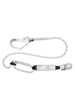 Строп регулируемый канатный с амортизатором Delta Plus цвет белый/чёрный, размер от 1,5 до 2,0 м AN208R2AD