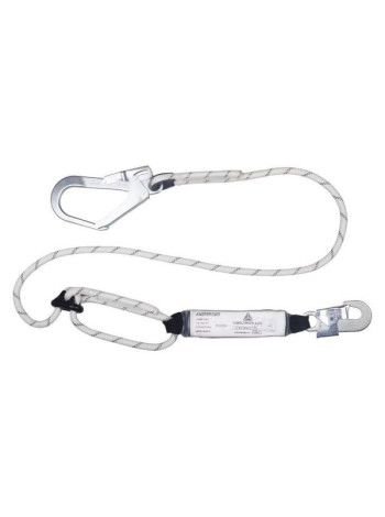 Строп регулируемый канатный с амортизатором Delta Plus цвет белый/чёрный, размер от 1,5 до 2,0 м AN208R2AD