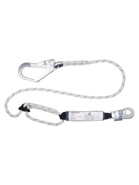 Строп регулируемый канатный с амортизатором Delta Plus цвет белый/чёрный, размер от 1,5 до 2,0 м AN208R2AD