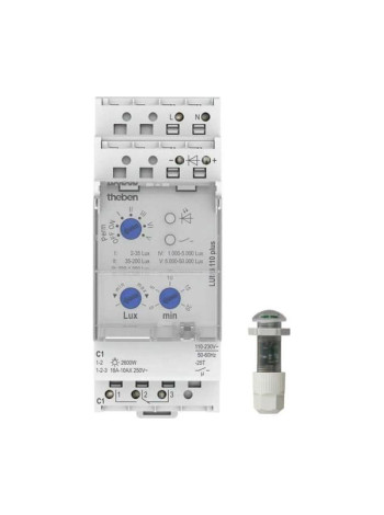 Фотореле Theben LUNA 110 plus EL, 110-230VAC, 16A, 2,6кВт, датчик врезного монтажа IP65 1100900
