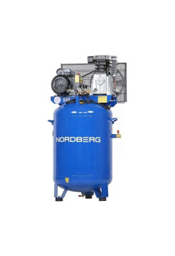 Компрессор вертикальный поршневой NORDBERG с ременной передачей 220 В, ресивер 150 л, 446 л/мин NCEV150/480