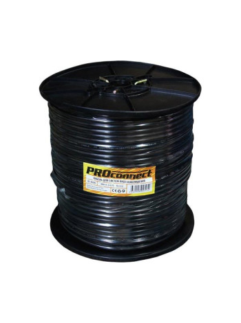 Кабель для видеонаблюдения КВК-П-2 + 2х0.75кв.мм CCA, 96%, 200м, черный, PROconnect OUTDOOR 01-4109