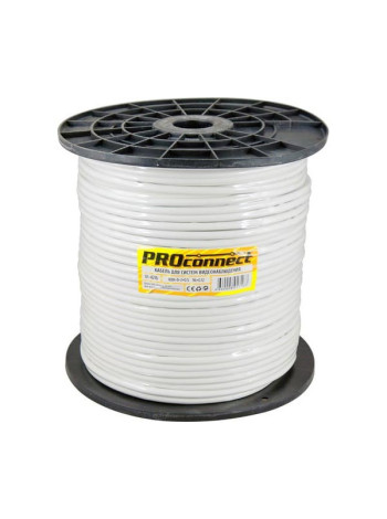 Кабель для видеонаблюдения KBK-B-2 + 2х0.50кв.мм CCA, 96%, 200м, белый PROconnect 01-4216