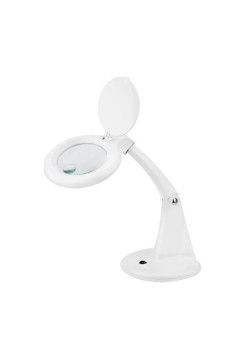 Малая настольная лупа REXANT 3Х +доп.12Х с подсветкой 60 LED, белая 31-0243