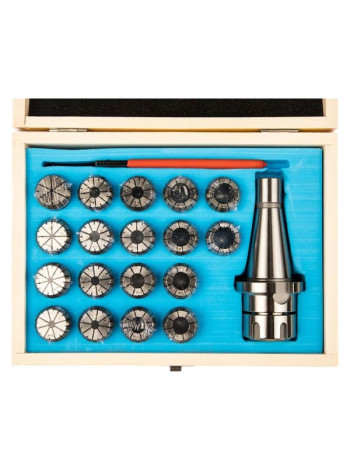 Патрон цанговый NT40ER32 хвостовик конус 7:24 DIN2080 с набором цанг 18 шт., 3-20 мм GRIFF b221423