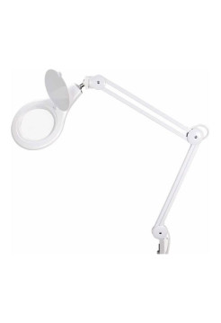 Настольная круглая лупа REXANT на струбцине 5Х с подсветкой 84 LED, белая 31-0503