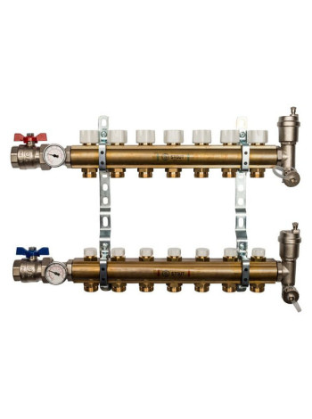 Распределительный коллектор из латуни без расходомеров 7 вых. STOUT SMB 0468 000007