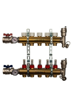 Распределительный коллектор из латуни с расходомерами 5 вых. STOUT SMB 0473 000005