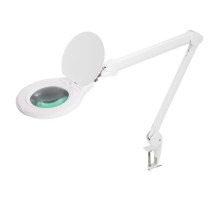 Лупа на струбцине REXANT круглая, 5D, с подсветкой, 72 SMD, сенсорный регулятор яркости, диаметр 152 мм, белая 31-0532