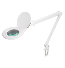 Лупа на струбцине REXANT круглая, 5D, с подсветкой, 72 SMD, сенсорный регулятор яркости, диаметр 152 мм, белая 31-0532