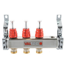 Коллекторная группа со встроенными расходомерами VALTEC в сборе, 1х3 выходов, Евроконус 3/4 VTc.586.EMNX.0603