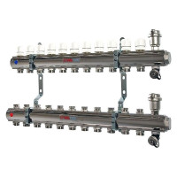 Коллекторная группа VALTEC 1x11 выходов евроконус 3/4" в сборе VTc.594.EMNX.0611