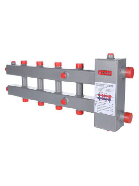 Гидроразделитель VALTEC с коллекторами, горизонтальный, 3 контура, до 70 кВт VTc.100.SH.070603