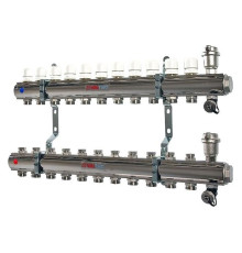 Коллекторная группа VALTEC 1x12 выходов евроконус 3/4" в сборе VTc.594.EMNX.0612