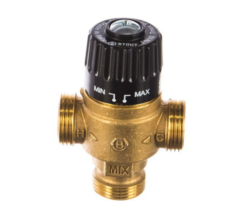 Термостатический смесительный клапан STOUT 3/4 НР, 30-65°С, KV 1.8 SVM-0125-186520 RG008TIGGRRJBK
