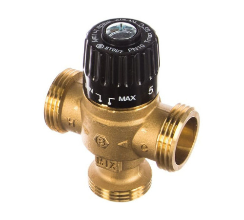 Термостатический смесительный клапан STOUT 1 НР, 30-65°С, KV 2.3 SVM-0125-236525 RG008TIGH6N45M